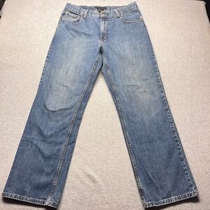 Tommy Hilfiger Mens Loose Fit Jeans 33x32 Medium Wash Blue Cotton Straight Leg